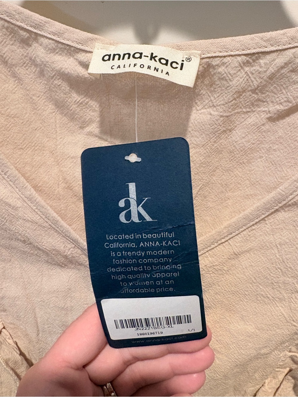 Anna-Kaci Cream Ruffle Button-Front Sleeveless Top